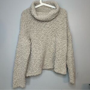 Arizona Pullover Sweater Fluffy Textured Turtleneck Ivory Sz XL Soft Fall